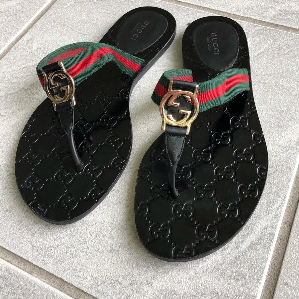 Gucci Web Thong Sandals (Women’s)